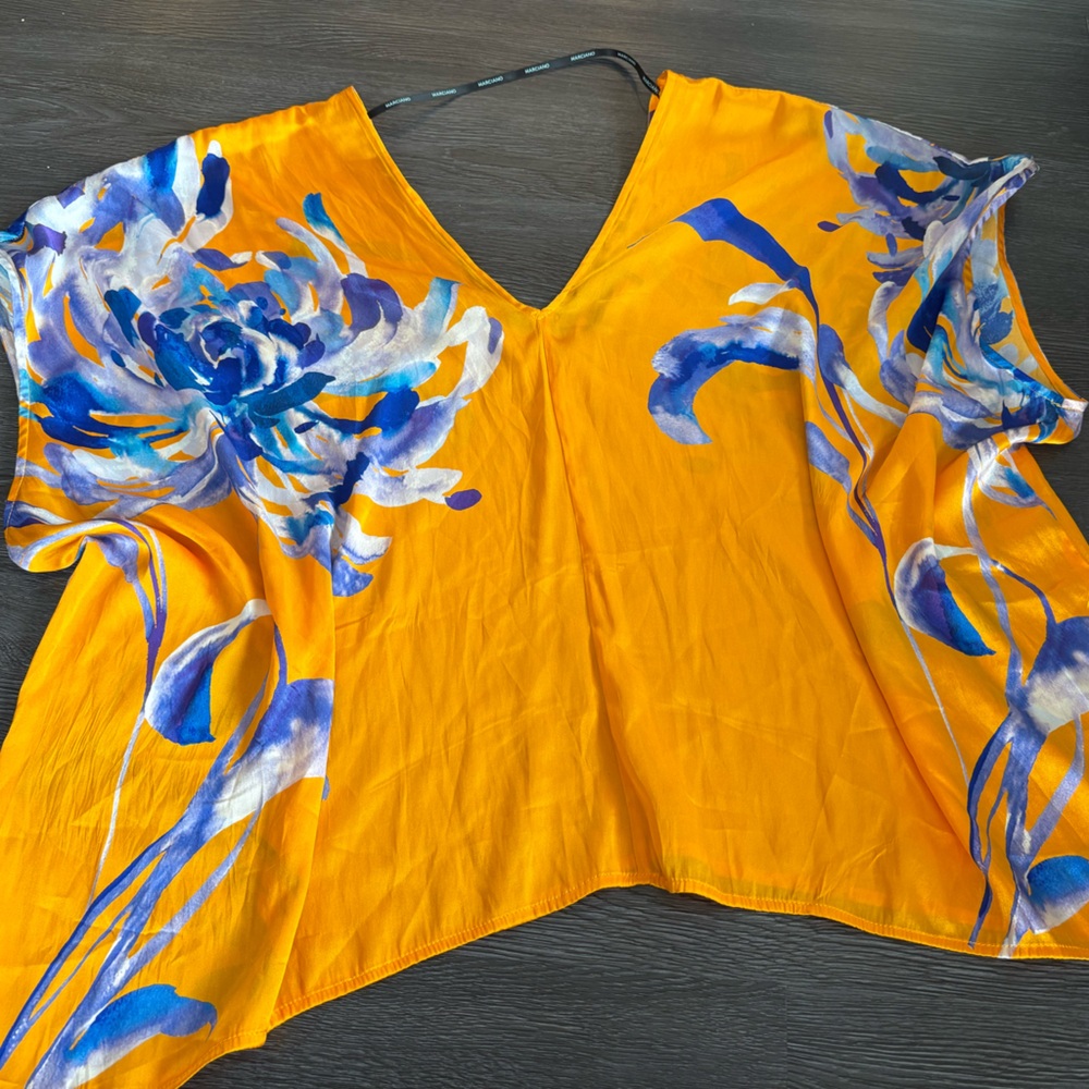 MARCIANO silk poncho top